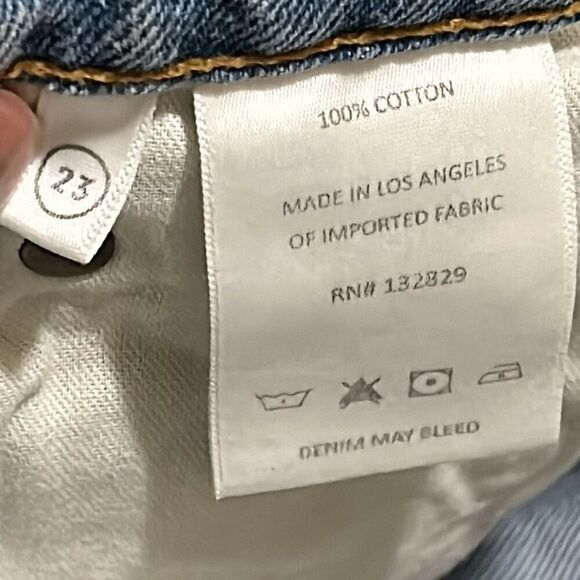 GRLFRND 23 Karolina High Rise Straight Leg Crop Jeans Light Denim Button Fly New - Picture 11 of 13